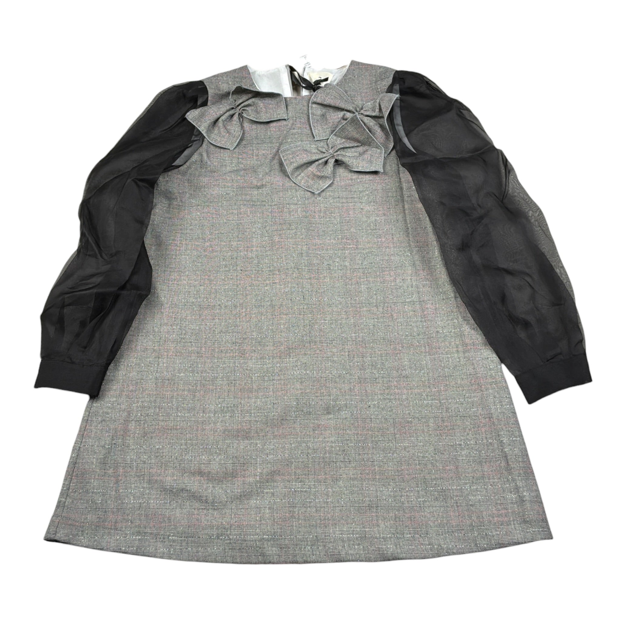 Simonetta Abito Manica Lunga Velata con Fiocchi Nero per Bambina SX1A00I0288 NERO SIMONETTA 