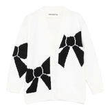 Simonetta Cardigan tinta unita con Ricami Panna per Bambina SX9A10W0077 PANNA SIMONETTA 