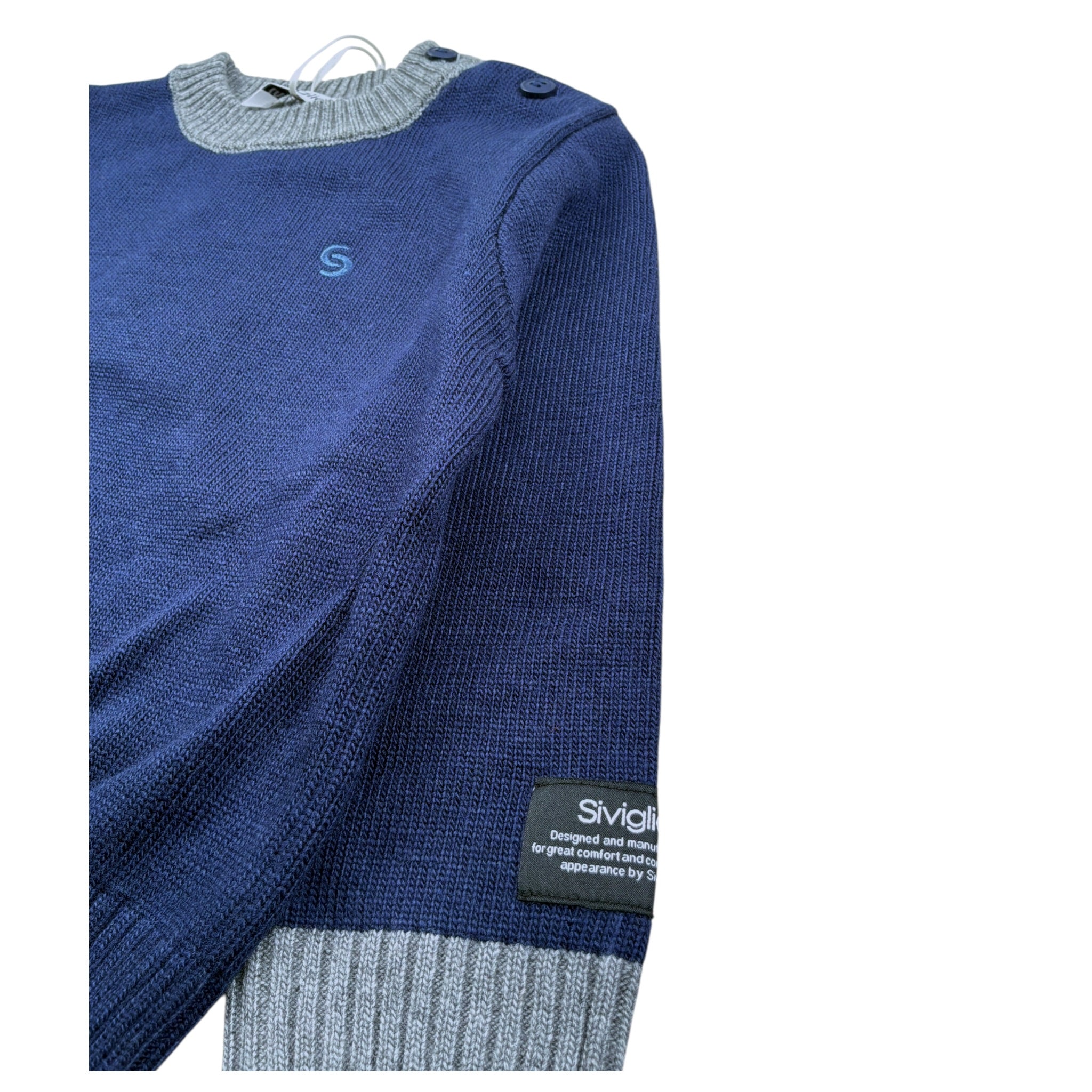 Siviglia Maglia Girocollo tinta unita Blu per Neonato SVNSW00576 BLU SIVIGLIA 