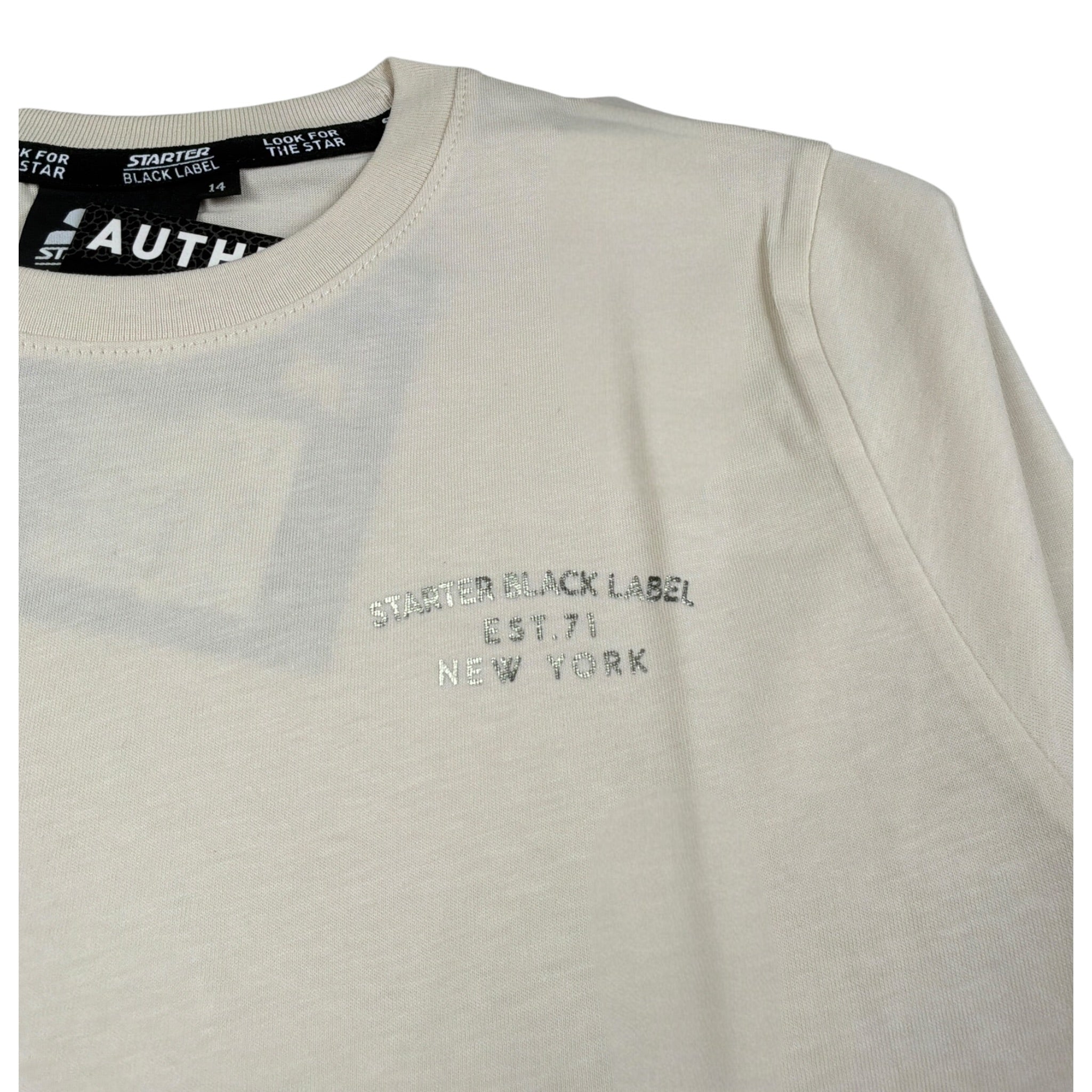 Starter Shirt Girocollo tinta unita con Logo Beige per Bambino 3288 BEIGE STARTER 