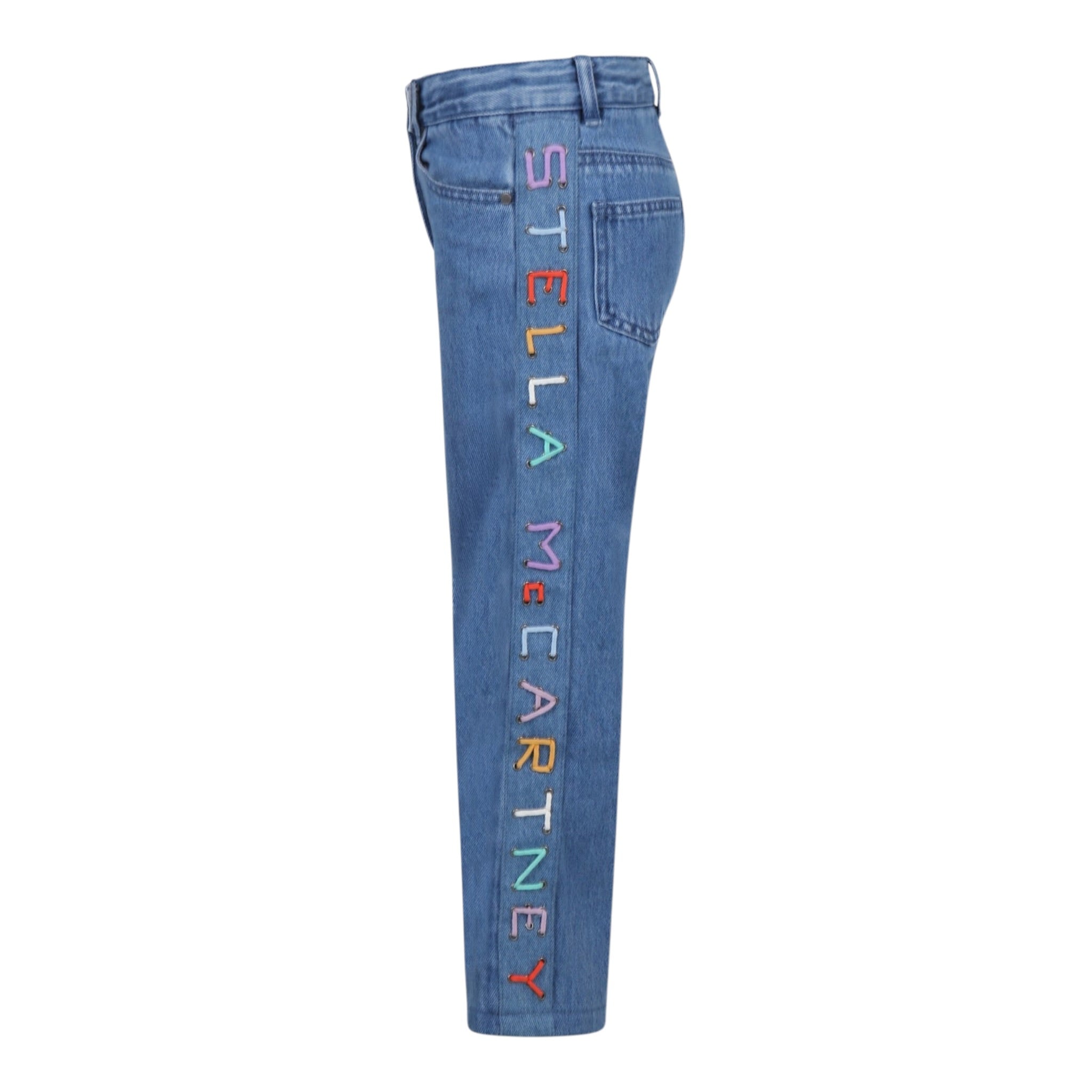 Stella Mccartney Jeans tinta unita con Stampa Azzurro per Bambina TW6E40 AZZURRO STELLA McCARTNEY 