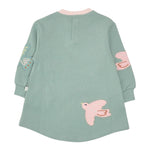 Stella Mccartney Abito Girocollo tinta unita con Ricami Verde per Neonata TX1120 VERDE STELLA McCARTNEY 
