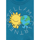 Stella Mccartney Felpa Chiusa Girocollo Tnta Unita con Stampa Azzurro per Bambino TX4520 AZZURRO STELLA McCARTNEY 