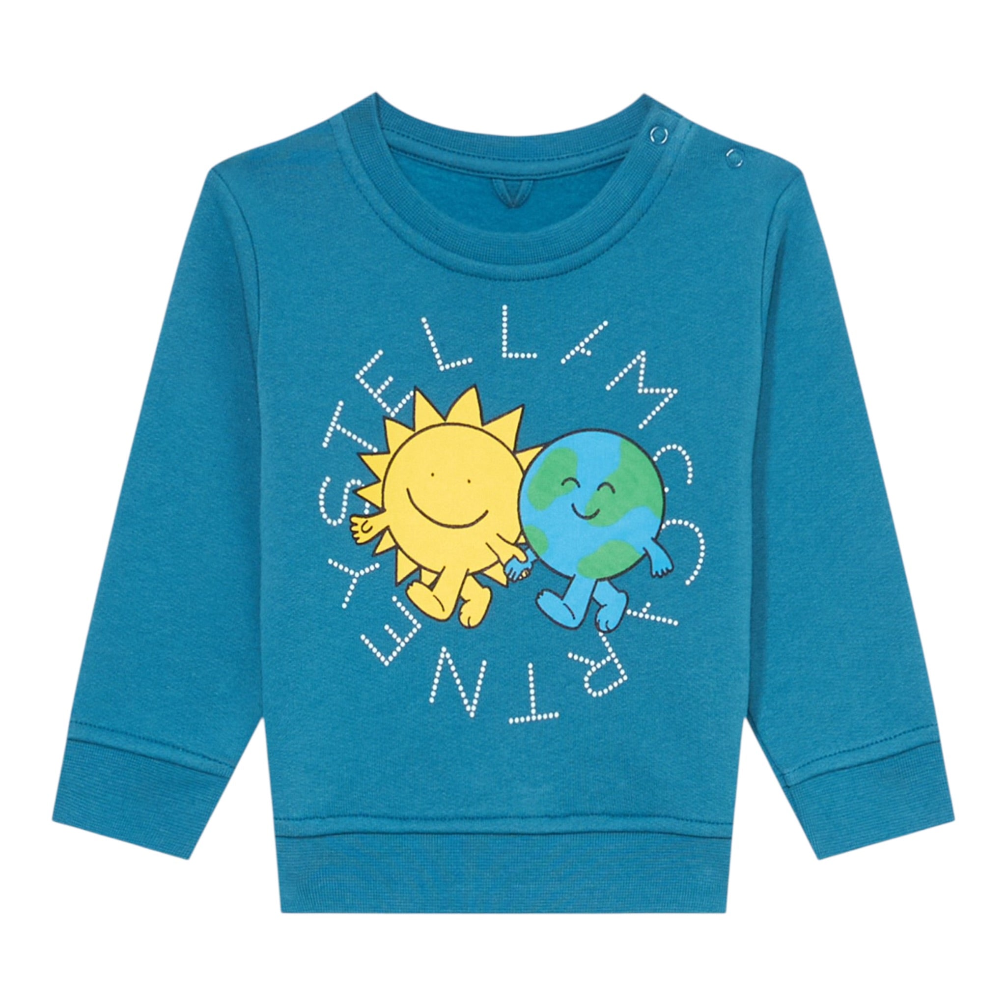 Stella Mccartney Felpa Chiusa Girocollo Tnta Unita con Stampa Azzurro per Neonato TX4520N AZZURRO STELLA McCARTNEY 