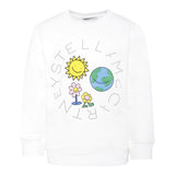 Stella Mccartney Felpa Chiusa Girocollo tinta unita con Stampe Panna per Bambina TX4A30X PANNA STELLA McCARTNEY 