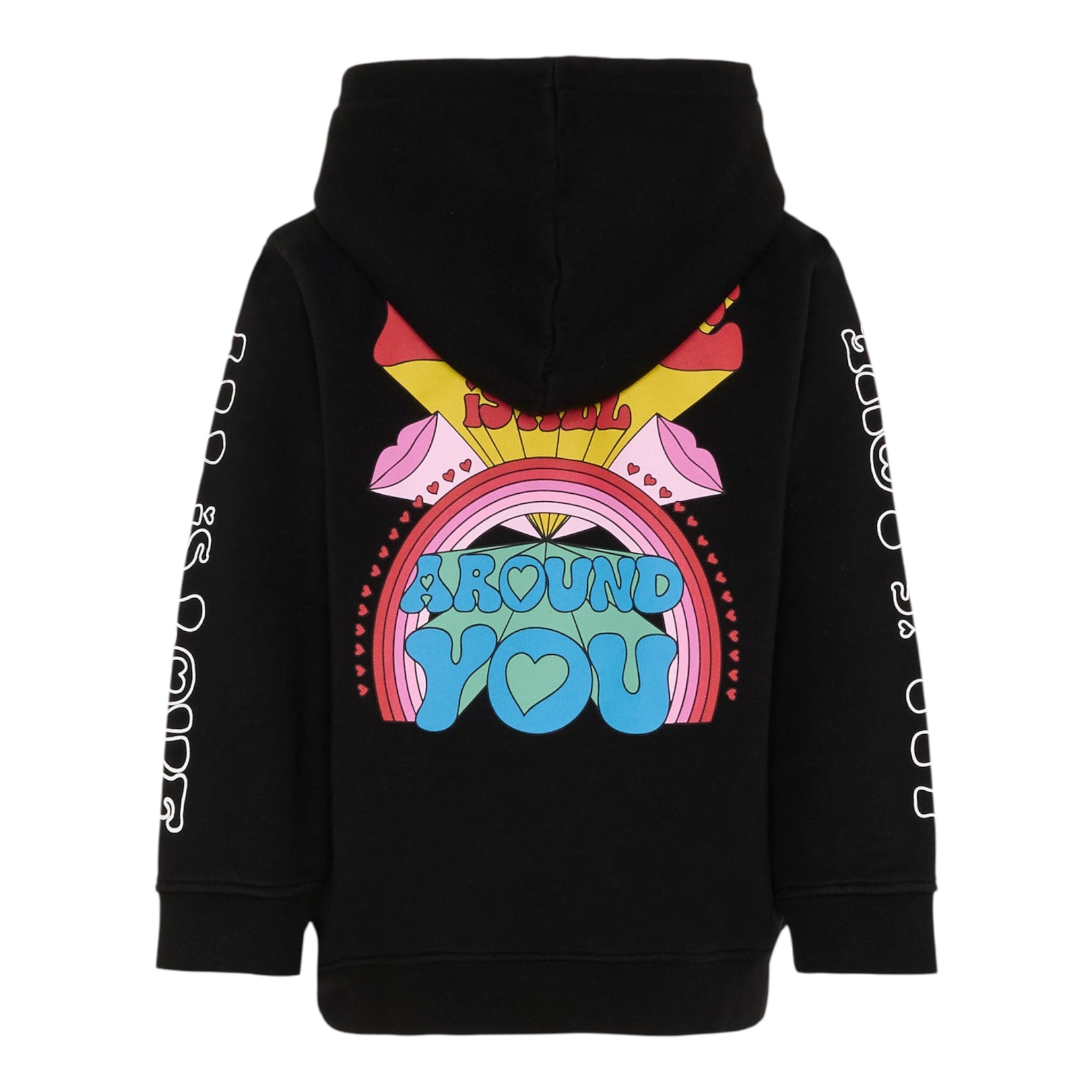 Stella Mccartney Felpa Chiusa con Cappuccio tinta unita con Logo Nero per Bambina TX4B90 NERO STELLA McCARTNEY 