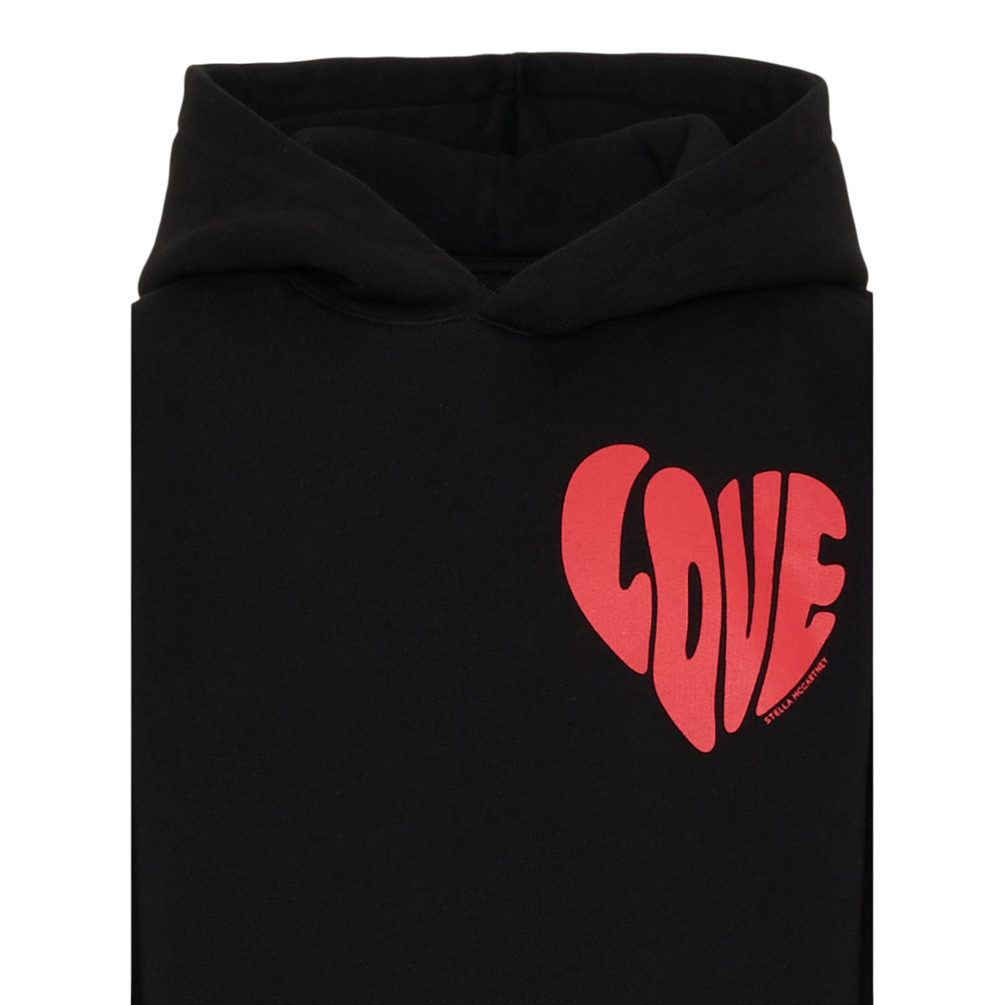 Stella Mccartney Felpa Chiusa con Cappuccio tinta unita con Logo Nero per Bambina TX4B90 NERO STELLA McCARTNEY 