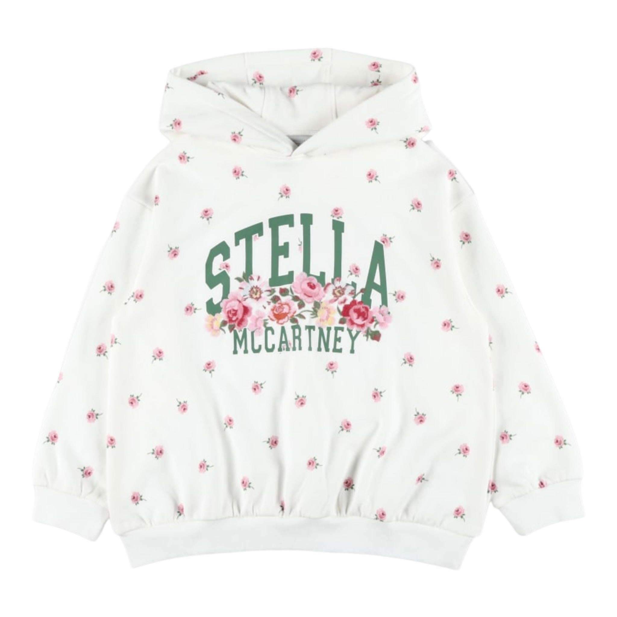 Stella Mccartney Felpa Chiusa con Cappuccio tinta unita con Stampe Panna per Bambina TX4C60X PANNA STELLA McCARTNEY 