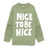 Stella Mccartney Felpa Chiusa Girocollo tinta unita con Logo Verde per Bambino TX4R40 VERDE STELLA McCARTNEY 
