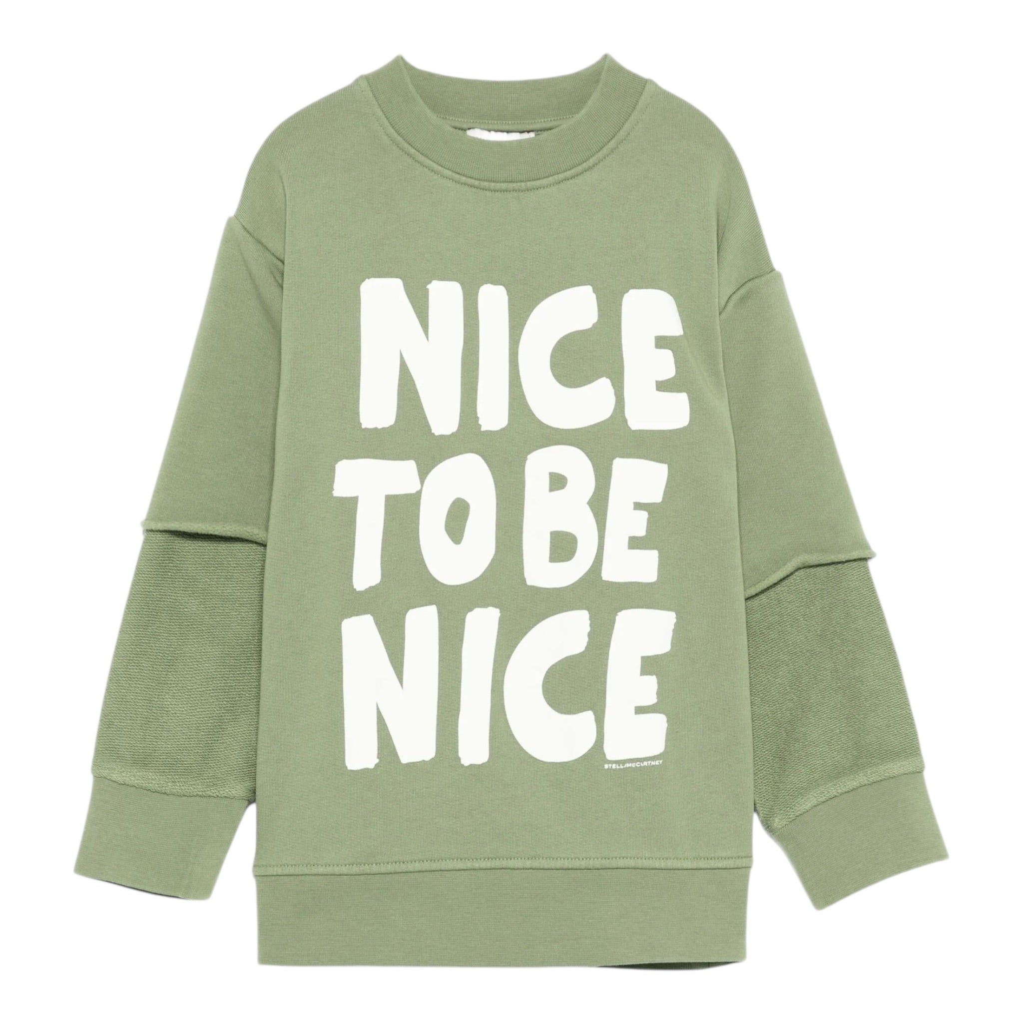 Stella Mccartney Felpa Chiusa Girocollo tinta unita con Logo Verde per Bambino TX4R40 VERDE STELLA McCARTNEY 