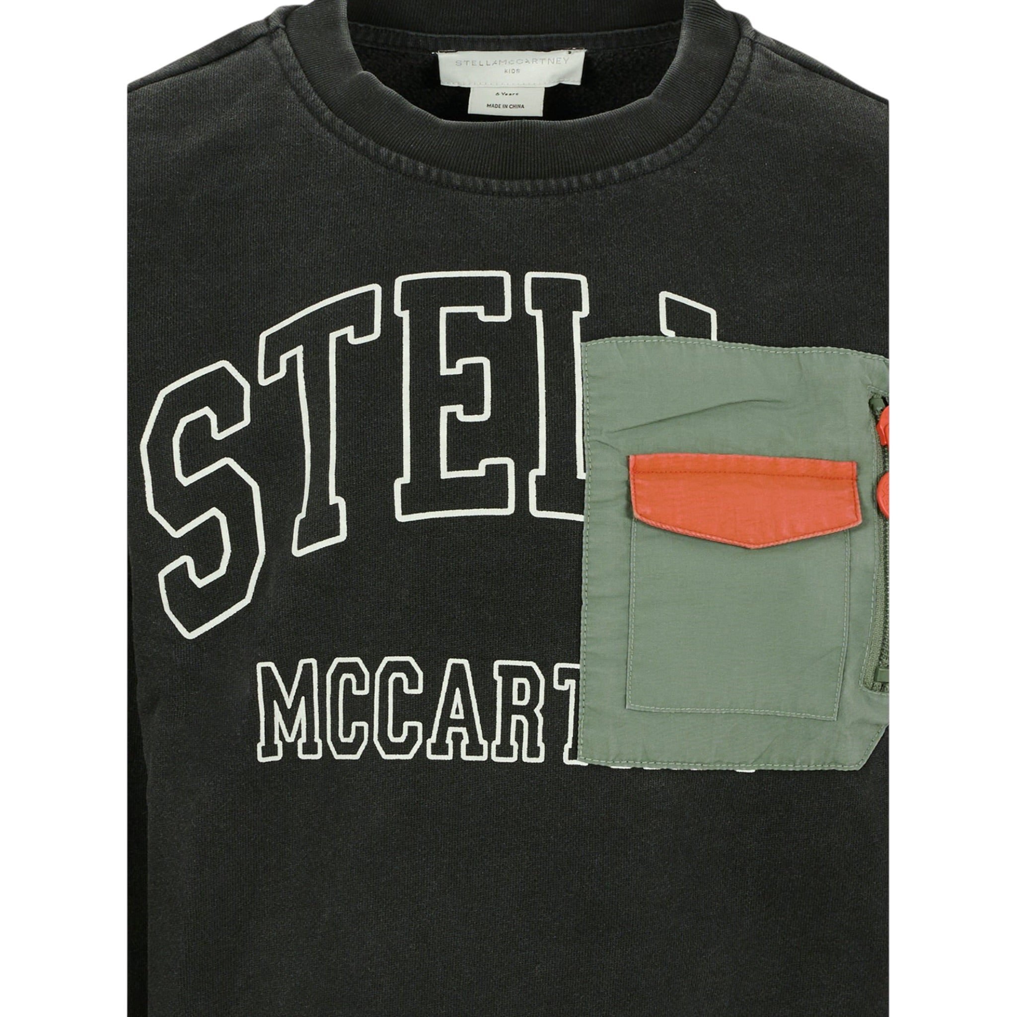 Stella Mccartney Felpa Chiusa Girocollo tinta unita con Stampa Nero per Bambino TX4R70X NERO STELLA McCARTNEY 