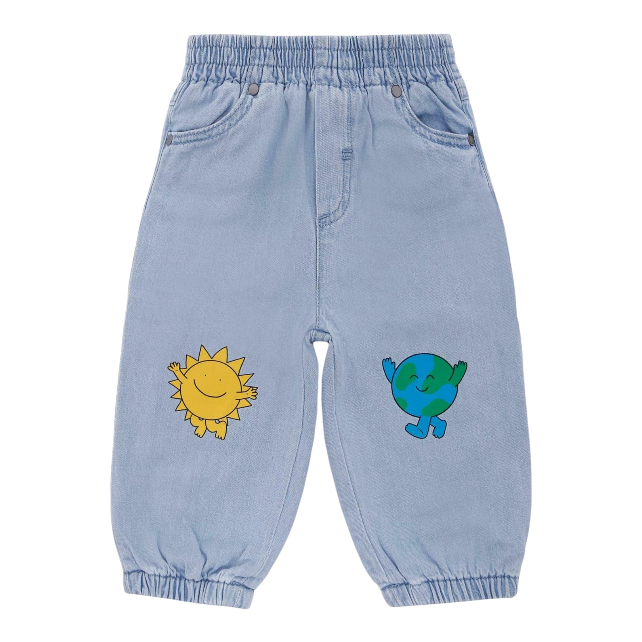 Stella Mccartney Jeans tinta unita con Elastico In Vita Azzurro per Neonato TX6520 AZZURRO STELLA McCARTNEY 