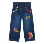 Stella Mccartney Jeans tinta unita con Stampe Blu per Bambina TX6B90 BLU STELLA McCARTNEY 
