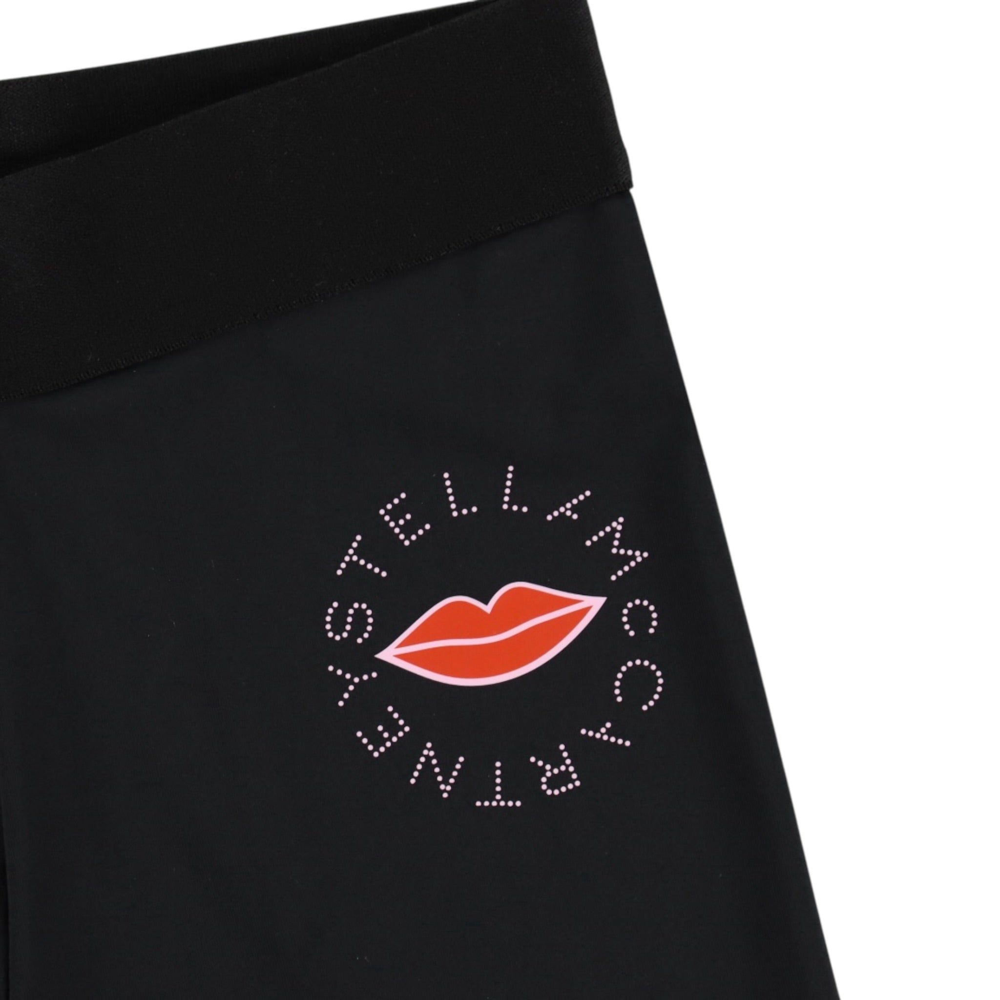 Stella Mccartney Leggins tinta unita con Logo Nero per Bambina TX6E40 NERO STELLA McCARTNEY 