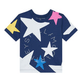 Stella Mccartney T-Shirt Girocollo tinta unita con Stampa Stelle Blu per Bambina TX8B41 BLU STELLA McCARTNEY 