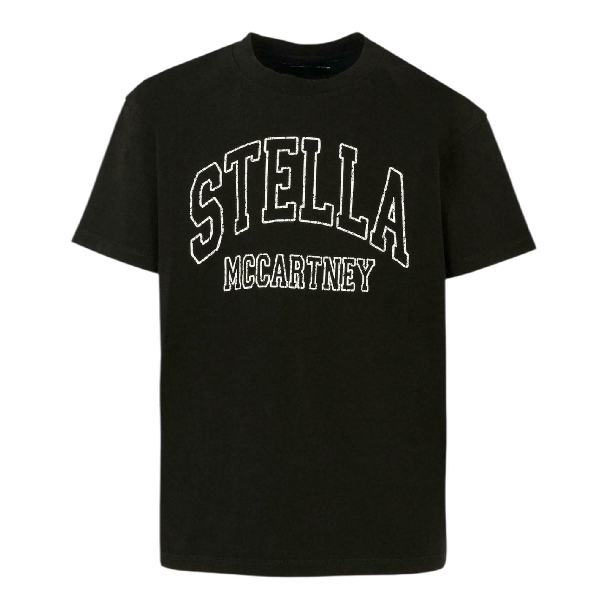 Stella Mccartney T-Shirt Girocollo tinta unita con Stampa Nero per Bambino TX8C31 NERO STELLA McCARTNEY 