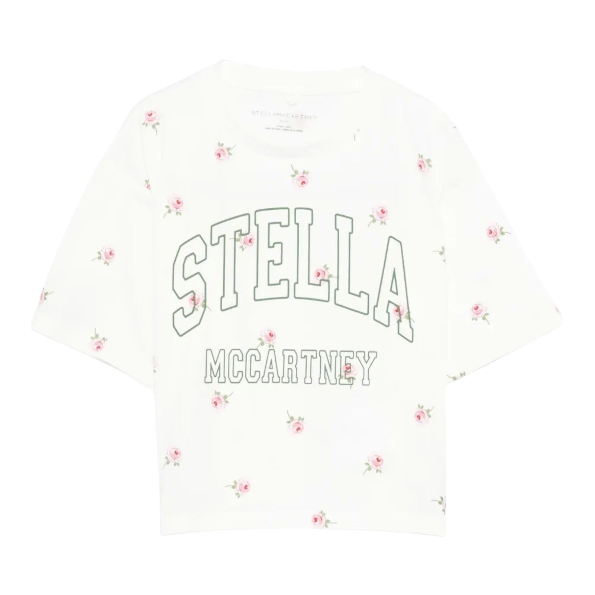 Stella Mccartney T-Shirt Girocollo tinta unita con Stampe Panna per Bambina TX8C61X PANNA STELLA McCARTNEY 
