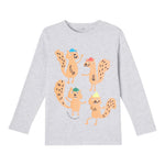Stella Mccartney Shirt Girocollo tinta unita con Stampe Grigio per Bambino TX8R10 GRIGIO STELLA McCARTNEY 