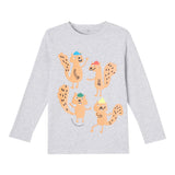 Stella Mccartney Shirt Girocollo tinta unita con Stampe Grigio per Bambino TX8R10 GRIGIO STELLA McCARTNEY 
