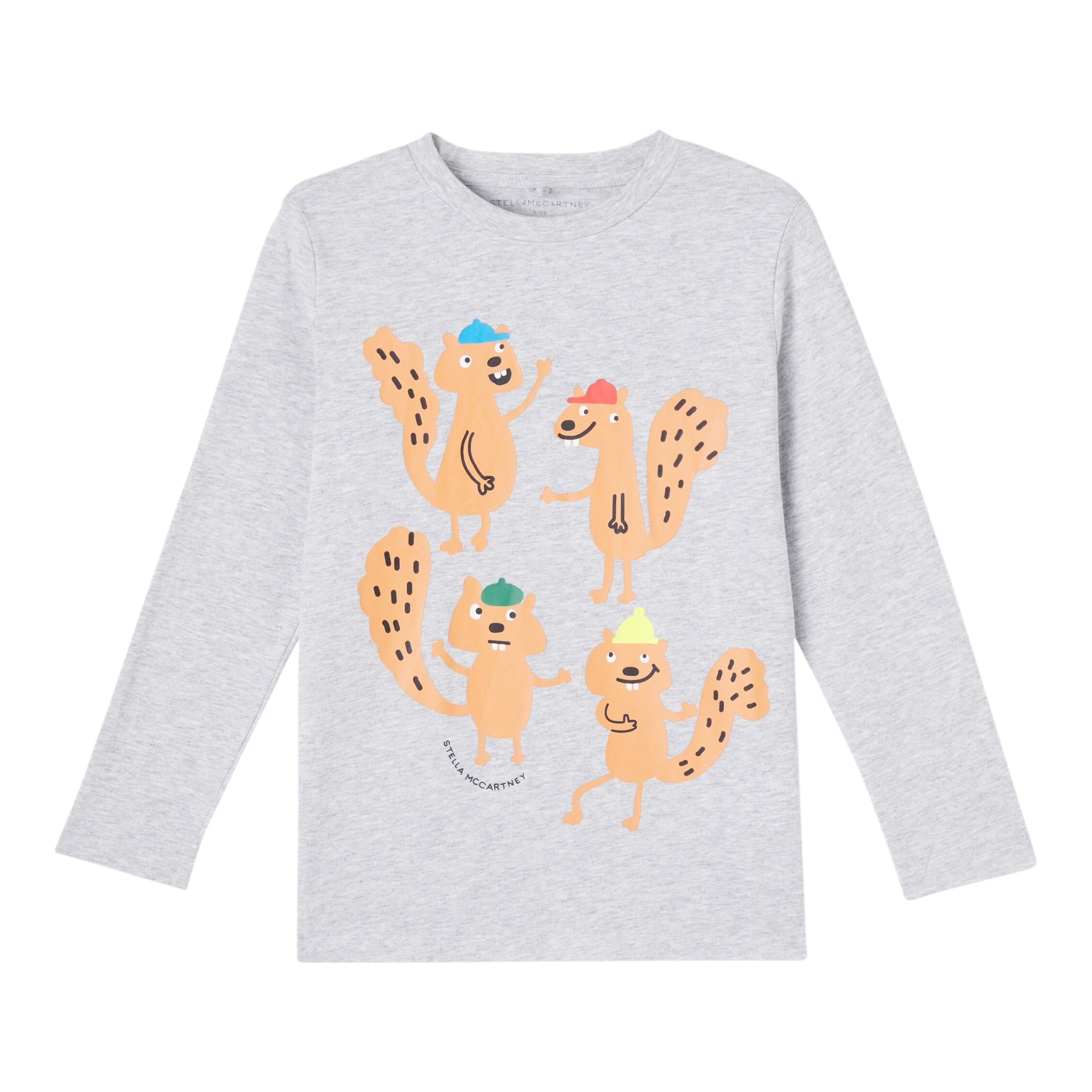 Stella Mccartney Shirt Girocollo tinta unita con Stampe Grigio per Bambino TX8R10 GRIGIO STELLA McCARTNEY 