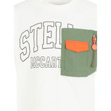 Stella Mccartney T-Shirt Girocollo tinta unita con Stampa Bianco per Bambino TX8R91 BIANCO STELLA McCARTNEY 