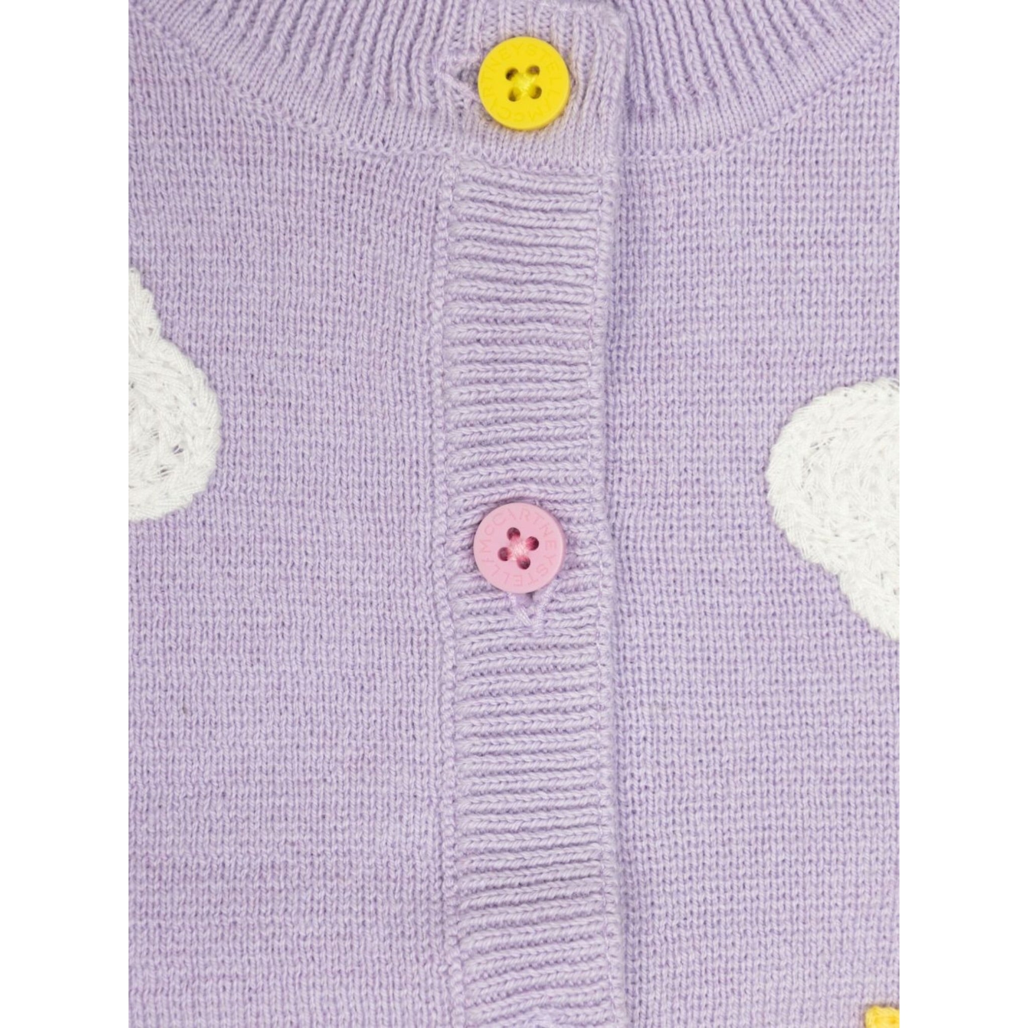 Stella Mccartney Cardigan tinta unita con Ricami Lilla per Neonata TX9000 LILLA STELLA McCARTNEY 