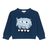Stella Mccartney Maglia Girocollo tinta unita con Ricami Blu per Bambino TX9P10 BLU STELLA McCARTNEY 