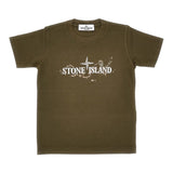 Stone Island T-Shirt tinta unita con Logo Verde per Bambino K2S16210100010 VERDE STONE ISLAND 