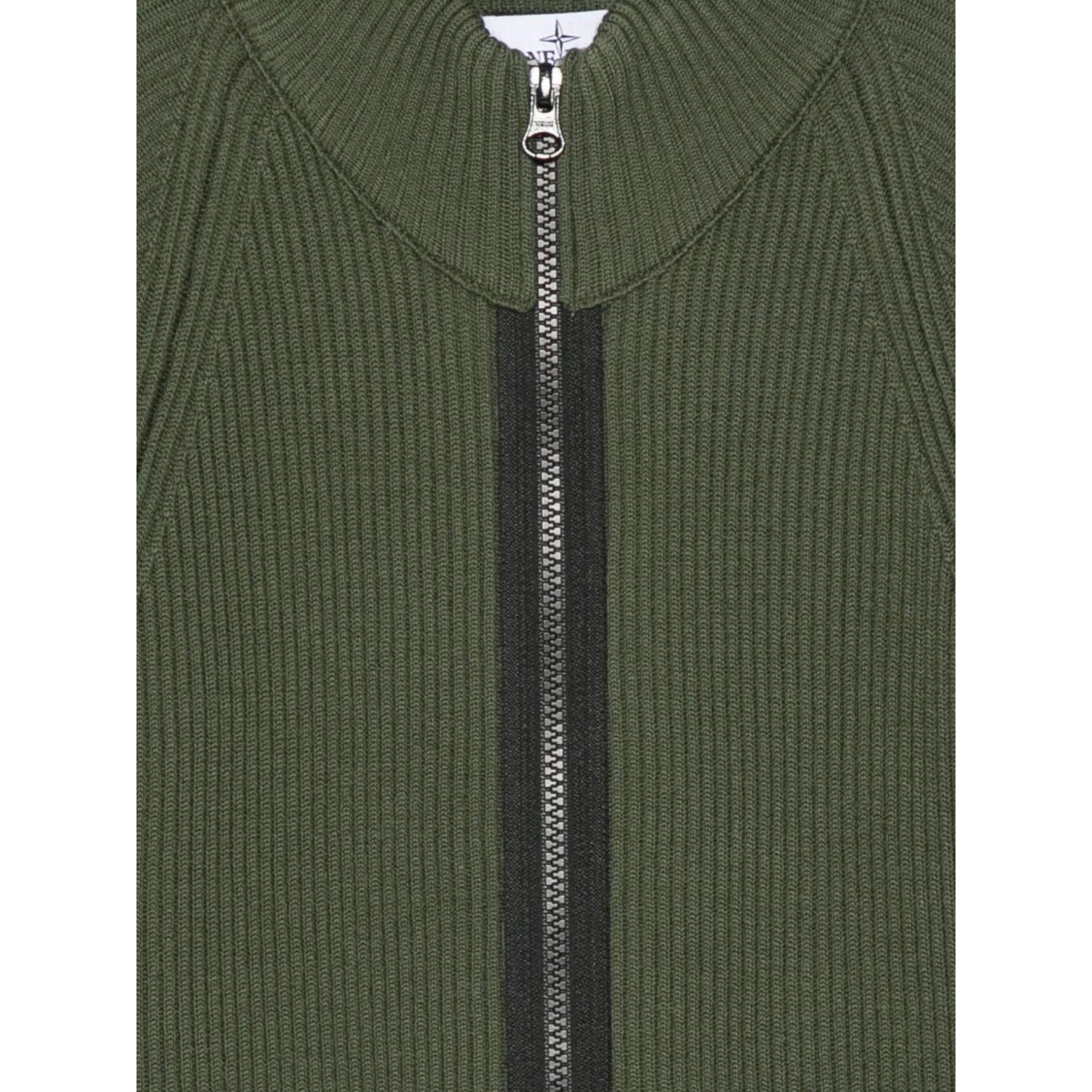 Stone Island Maglia tinta unita con Zip Verde per Bambino K2S165100012 VERDE STONE ISLAND 