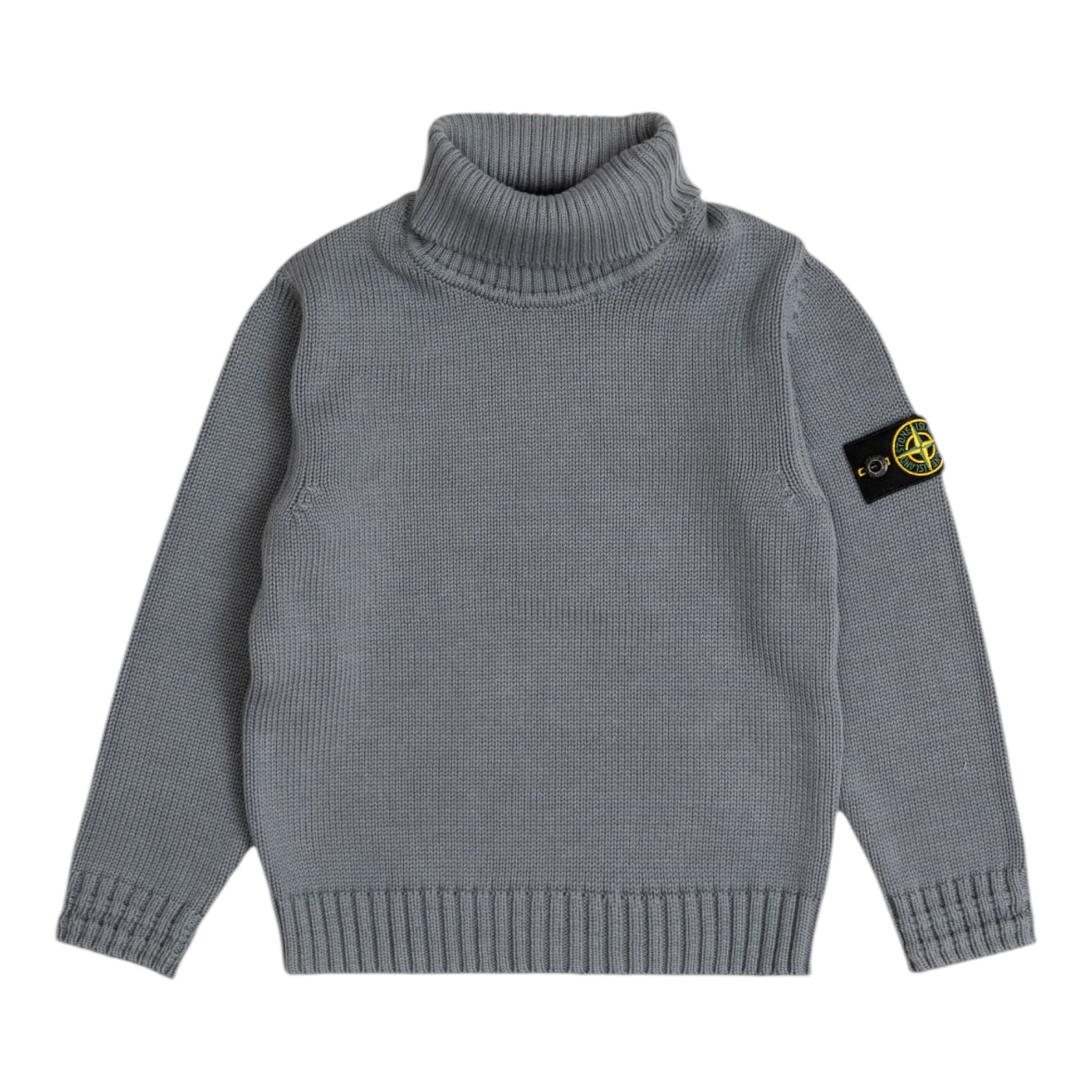 Stone Island Maglia tinta unita con Logo E Collo Alto Grigio per Bambino K2S165100018 GRIGIO STONE ISLAND 