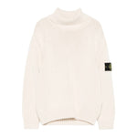 Stone Island Maglia tinta unita con Logo E Collo Alto Panna per Bambino K2S165100018 PANNA STONE ISLAND 