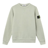 Stone Island Felpa Girocollo tinta unita con Logo Verde per Bambino K2S166100019 VERDE STONE ISLAND 