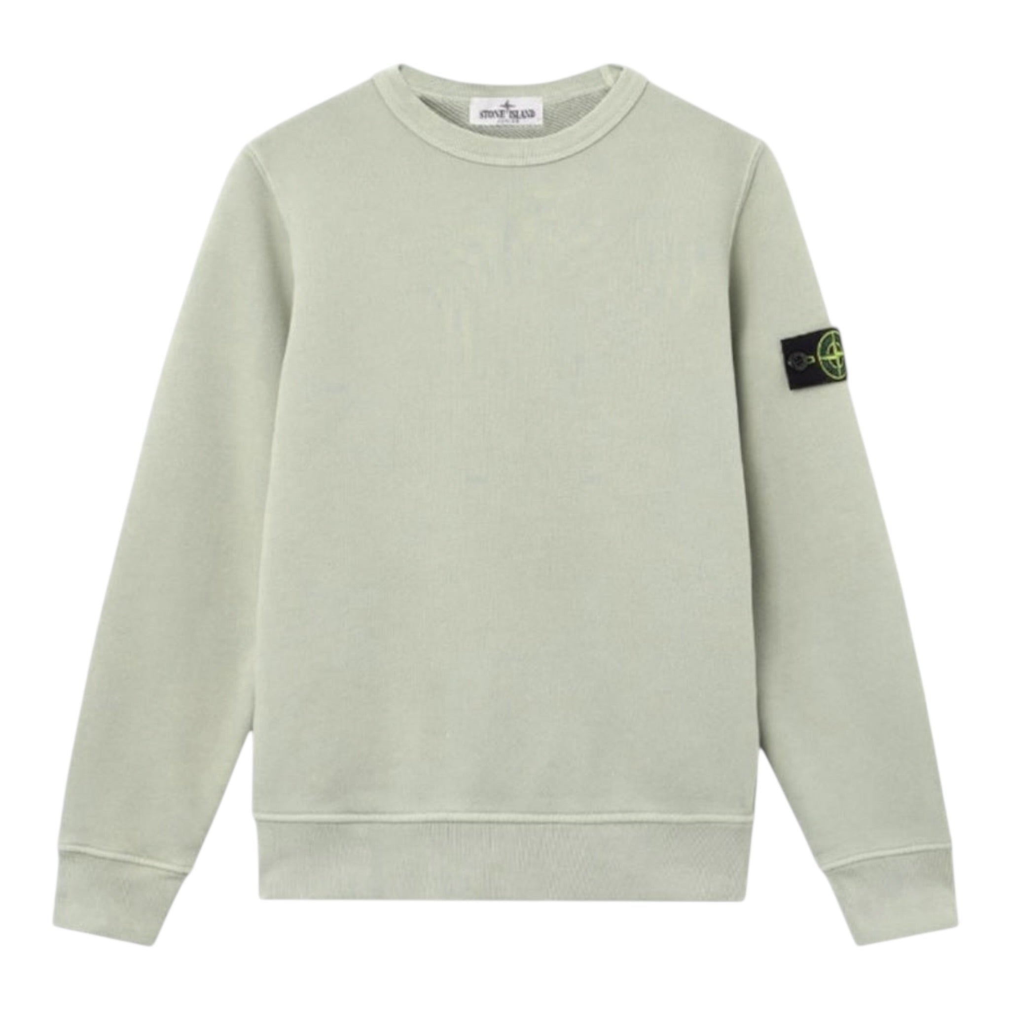 Stone Island Felpa Girocollo tinta unita con Logo Verde per Bambino K2S166100019 VERDE STONE ISLAND 
