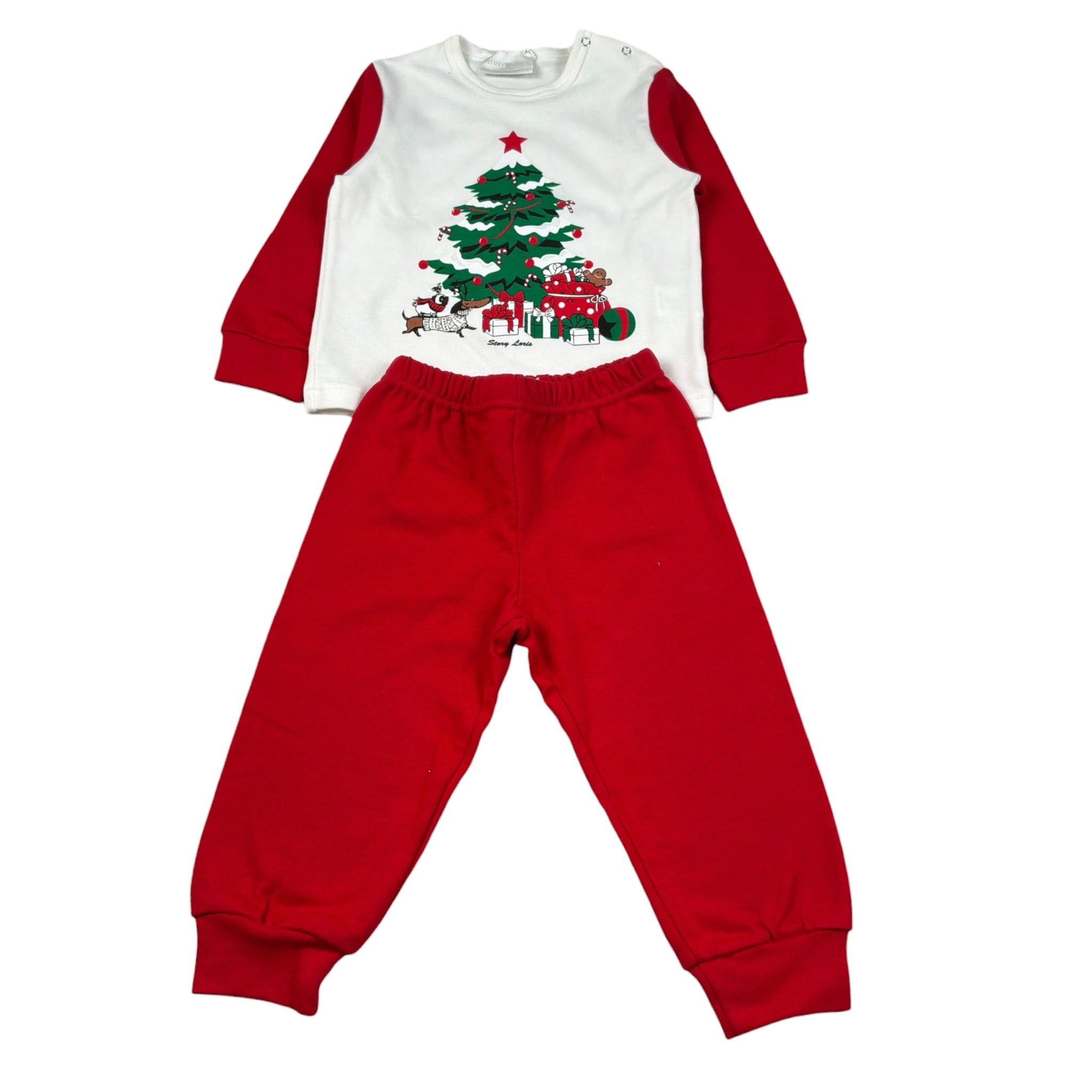 Story Loris Pigiama 2 Pezzi Shirt-Pantalone Rosso per Neonato 16116 ROSSO STORY LORIS 