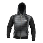 Sun68 Felpa Bicolore con Fantasia A Righe Zip E Cappuccio Nero per Bambino F41316 NERO SUN68 