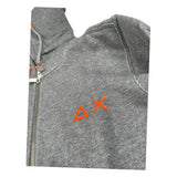 Sun68 Felpa tinta unita con Cappuccio Stampa E Zip Grigio per Bambino F41317 GRIGIO SUN68 