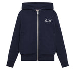 Sun68 Felpa con Zip E Cappuccio tinta unita Blu per Bambino F45302X BLU SUN68 
