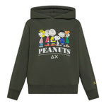 Sun68 Felpa tinta unita con Cappuccio E Stampa Verde per Bambino F45321XX VERDE SUN68 