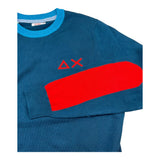 Sun68 Maglia tinta unita Girocollo Petrolio per Bambino K44330 PETROLIO SUN68 