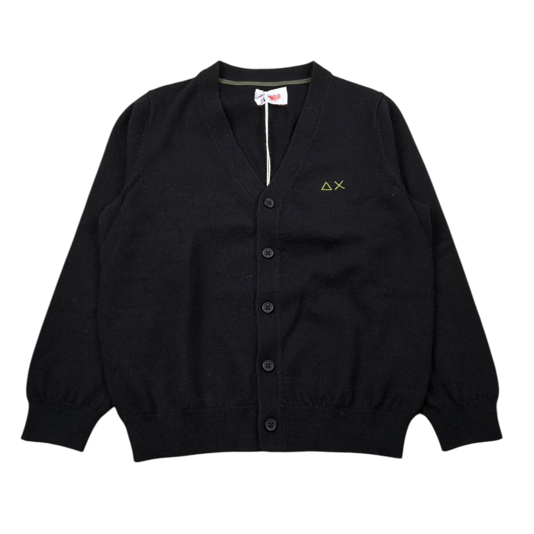 Sun68 Cardigan Tinta Unia con Logo Nero per Bambino K45303 NERO SUN68 