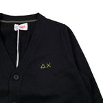 Sun68 Cardigan Tinta Unia con Logo Nero per Bambino K45303 NERO SUN68 
