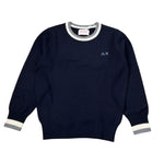 Sun68 Maglia tinta unita Girocollo con Logo Blu per Bambino K45345X BLU SUN68 