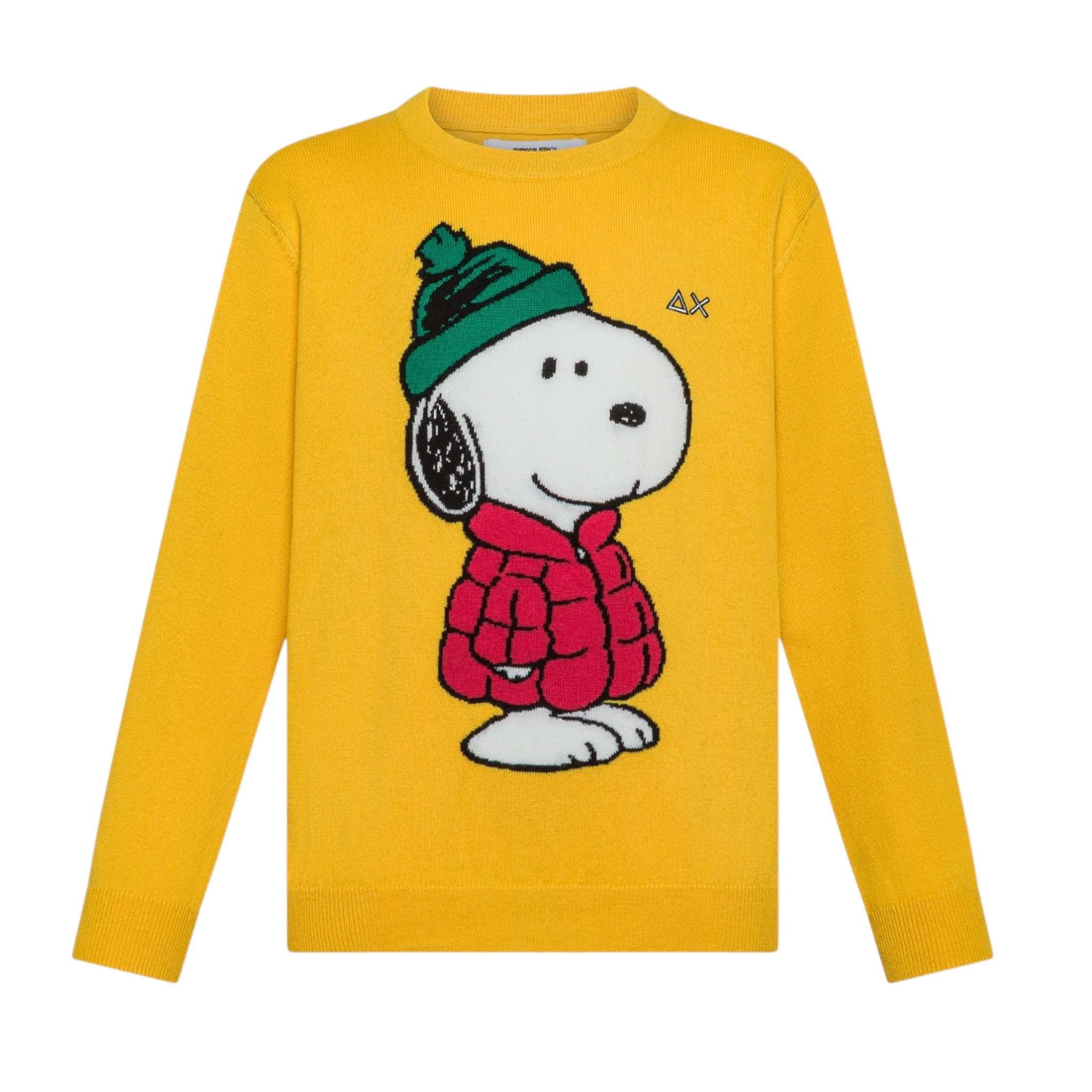 Sun68 Maglia Girocollo tinta unita con Stampa Giallo per Bambino K453522 GIALLO SUN68 