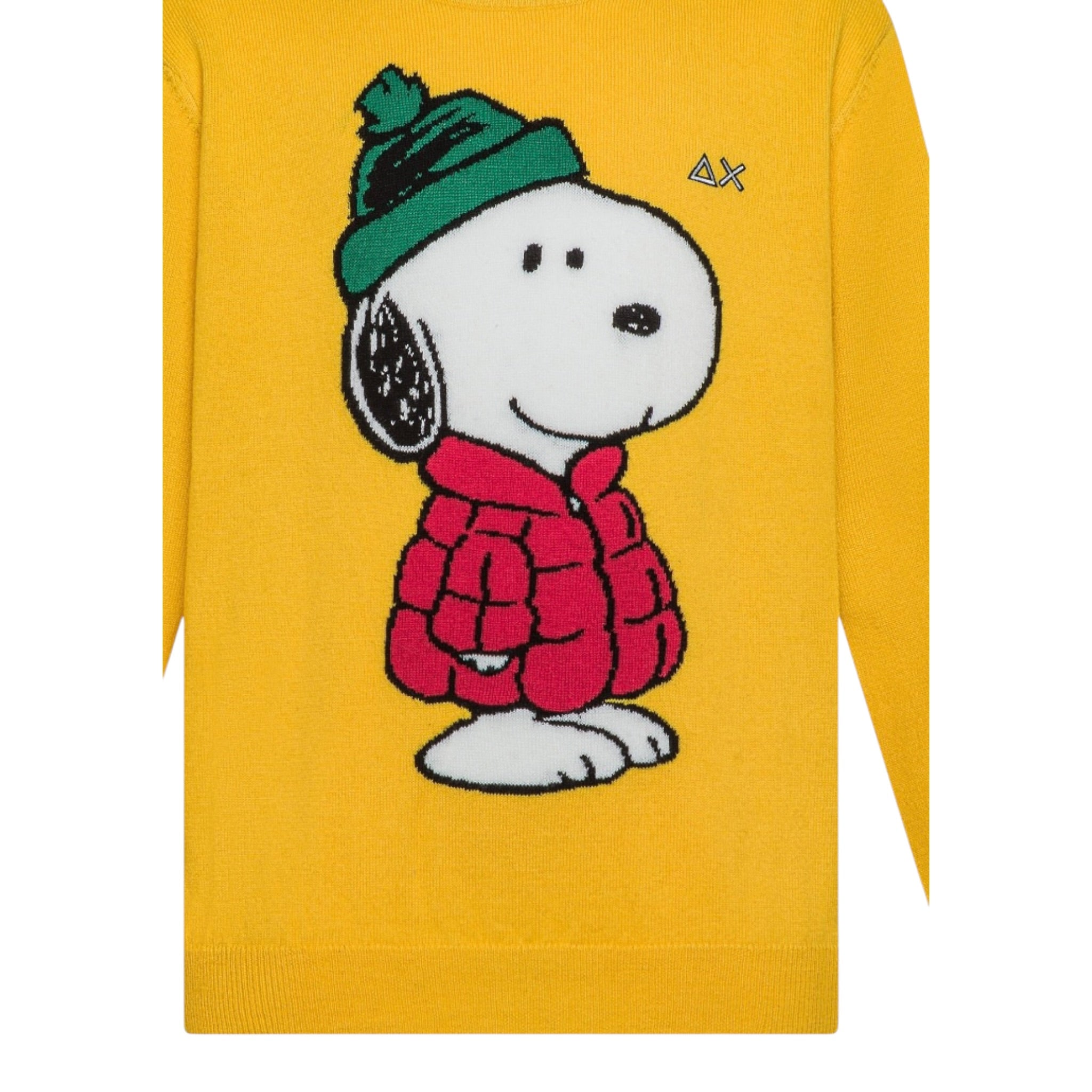 Sun68 Maglia Girocollo tinta unita con Stampa Giallo per Bambino K453522 GIALLO SUN68 