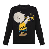 Sun68 Maglia Girocollo tinta unita con Ricamo Snoopy Nero per Bambino K45352XX NERO SUN68 