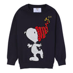 Sun68 Maglia Girocollo tinta unita con Ricamo Snoopy Blu per Bambino K45352XXXX BLU SUN68 