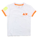 Sun68 T-Shirt Girocollo tinta unita con Logo Bianco per Bambino T32318 BIANCO SUN68 