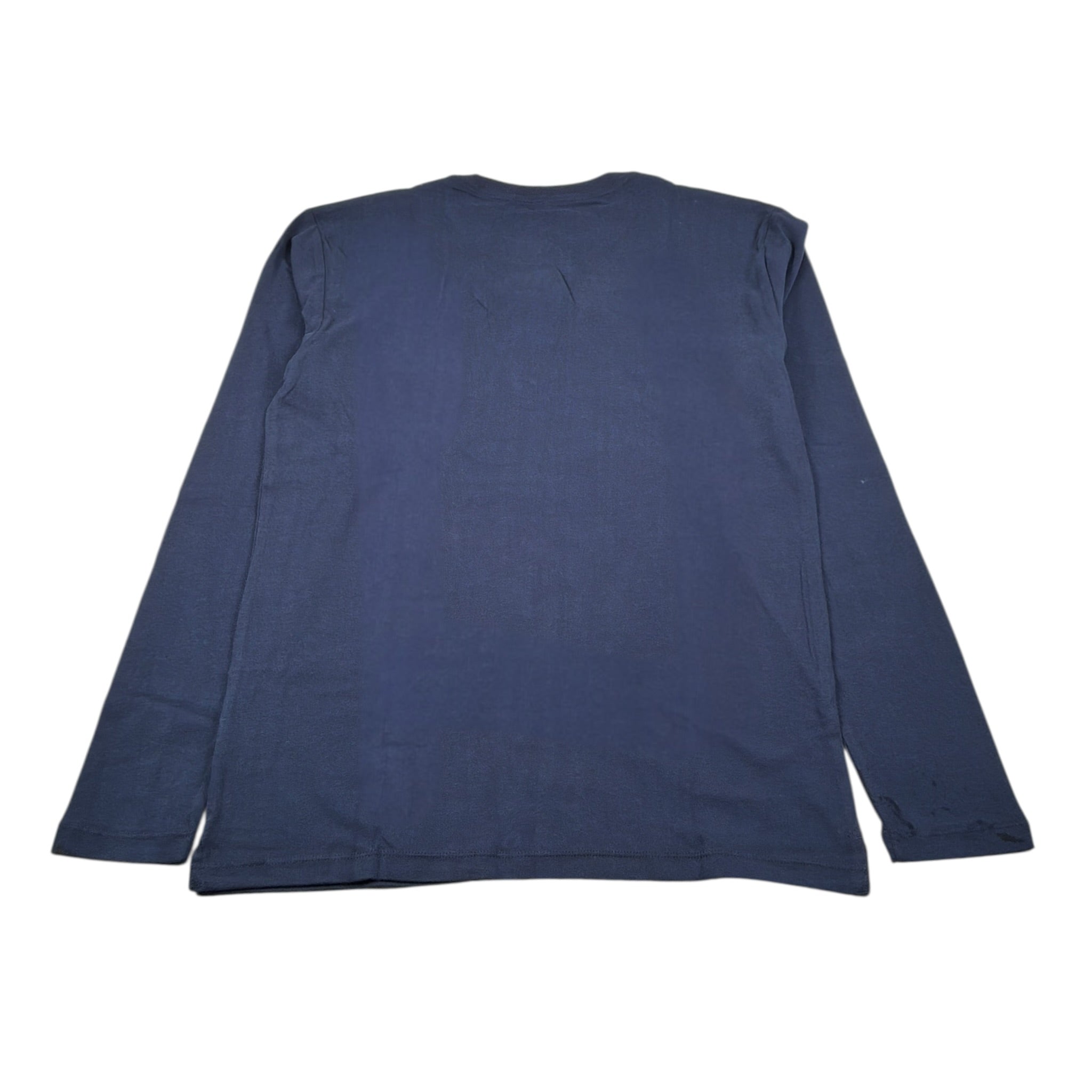 Sun68 Shirt Girocollo tinta unita con Logo Blu per Bambino T42314 BLU SUN68 