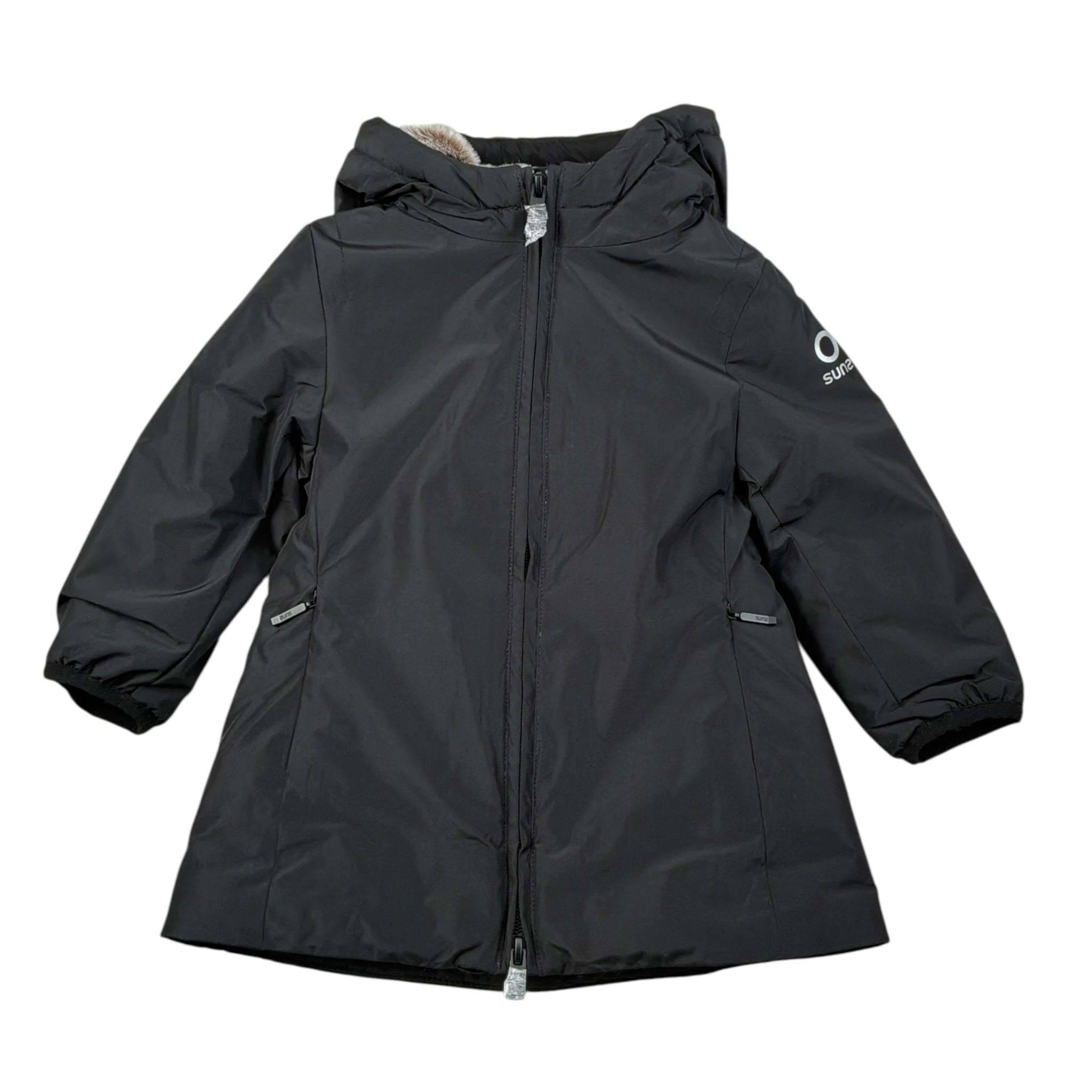 Suns Giubbino Tina Unita con Zip E Cappuccio Nero per Neonato GBS5353DB NERO SUNS 