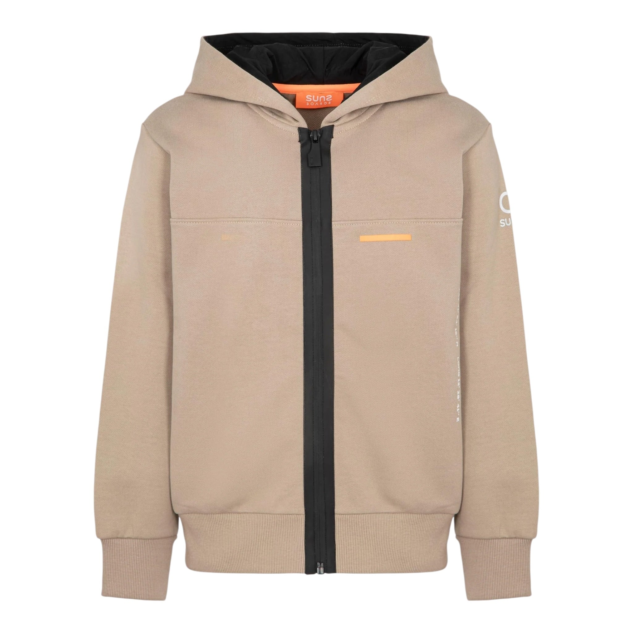 Suns Felpa con Zip E Cappuccio tinta unita Beige per Bambino MFS6305U BEIGE SUNS 